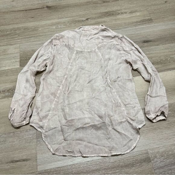 Cloth & Stone Anthropologie Button-Up Light Rayon Pink Grayish Down Shirt Size M - Picture 6 of 6